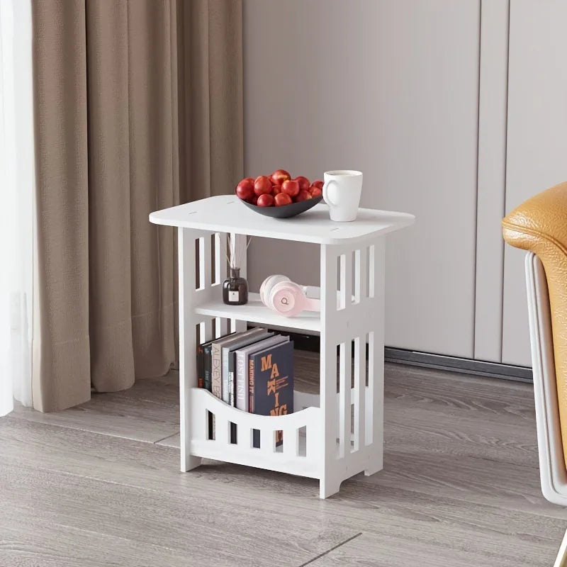 Modern Nordic Rectangle Storage Coffee Table Nightstand for Living Room Bedroom