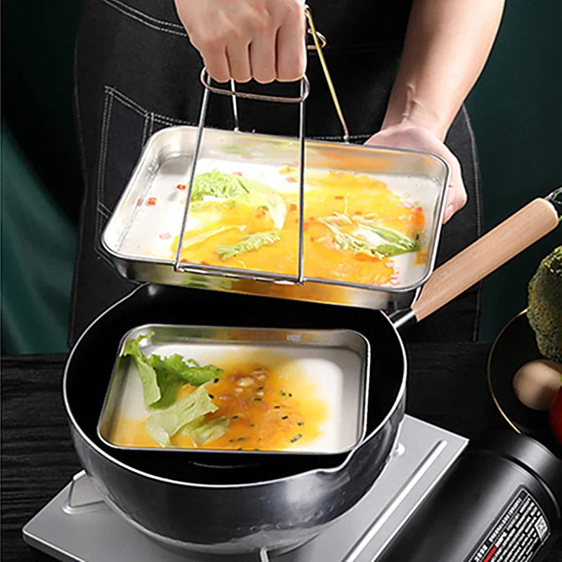 Modern Rectangle Stainless Steel Food Storage Serving Tray for Home Decor