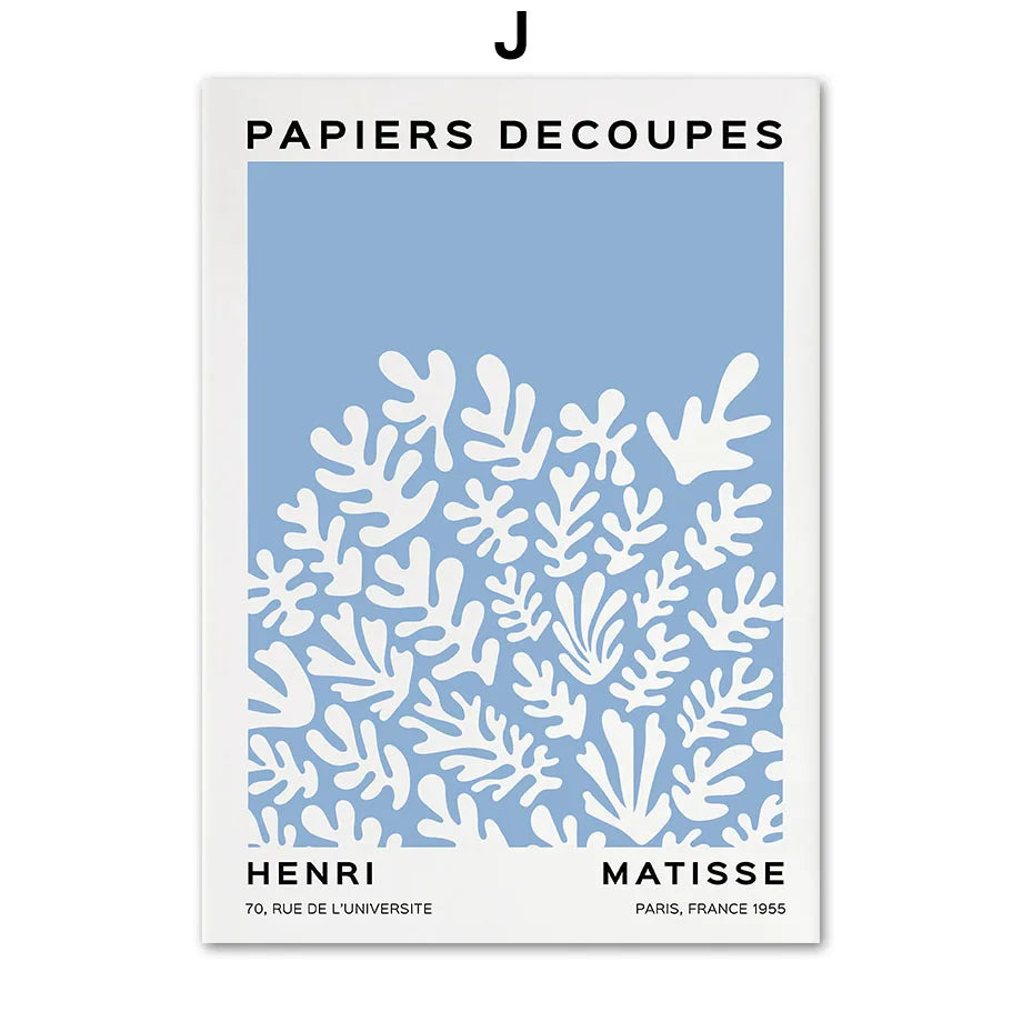 Abstract Matisse Coral Leaf Canvas Painting Poster for Home Decor