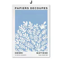 Abstract Matisse Coral Leaf Canvas Painting Poster for Home Decor