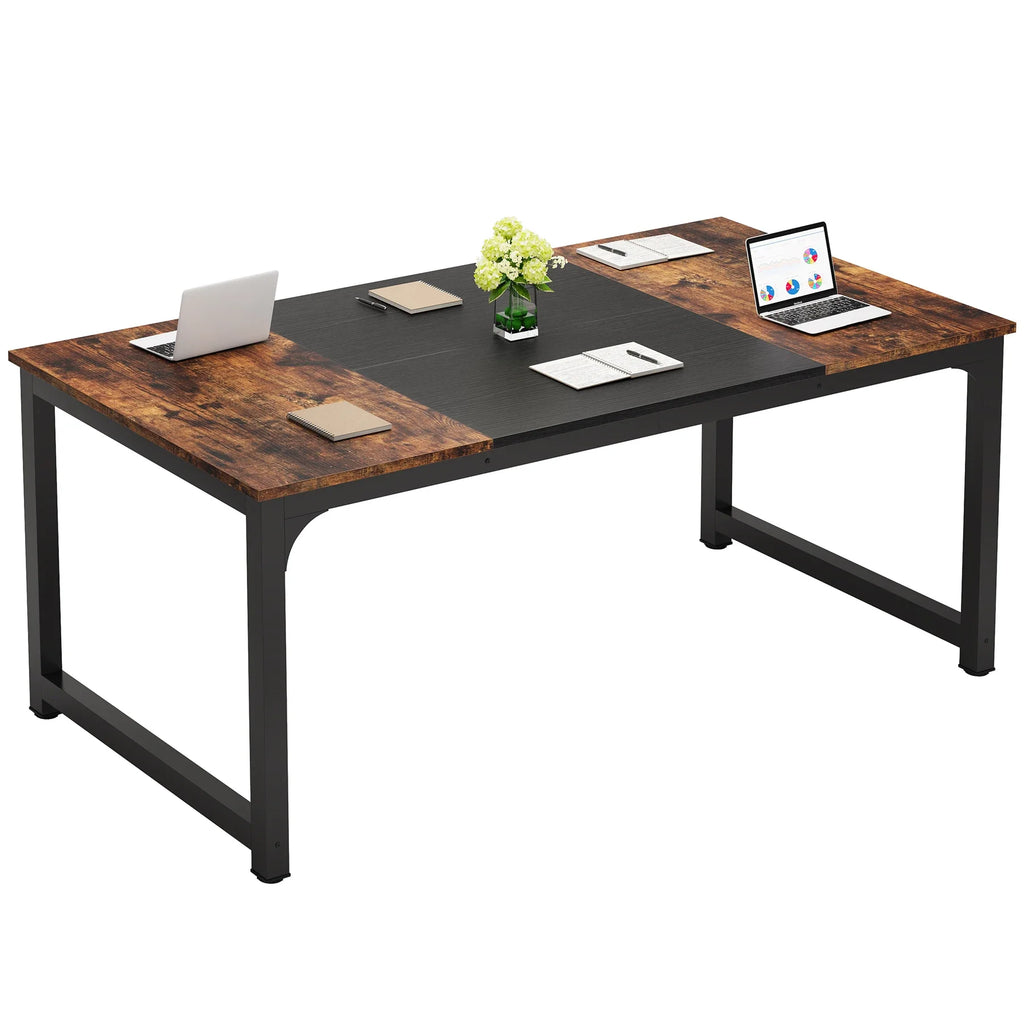 180 cm Large Computer Desk Office Table Study Writing Workstation for Home Office