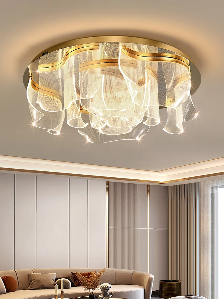 Postmodern Gold LED Ceiling Lamp for Living Room Home Decor