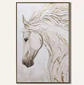 Minimalist White Horse Canvas Painting Poster for Home Decor