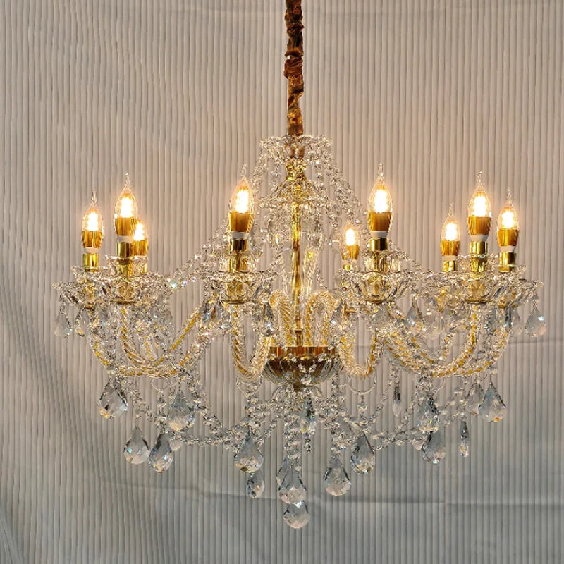 Luxury Crystal LED Ceiling Pendant Light for Living Room Villa