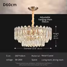 Modern LED Ceiling Hanging Lamp Living Room Designer Luxury Circular Dining Table Pendant Lighting Crystal High Chandelier