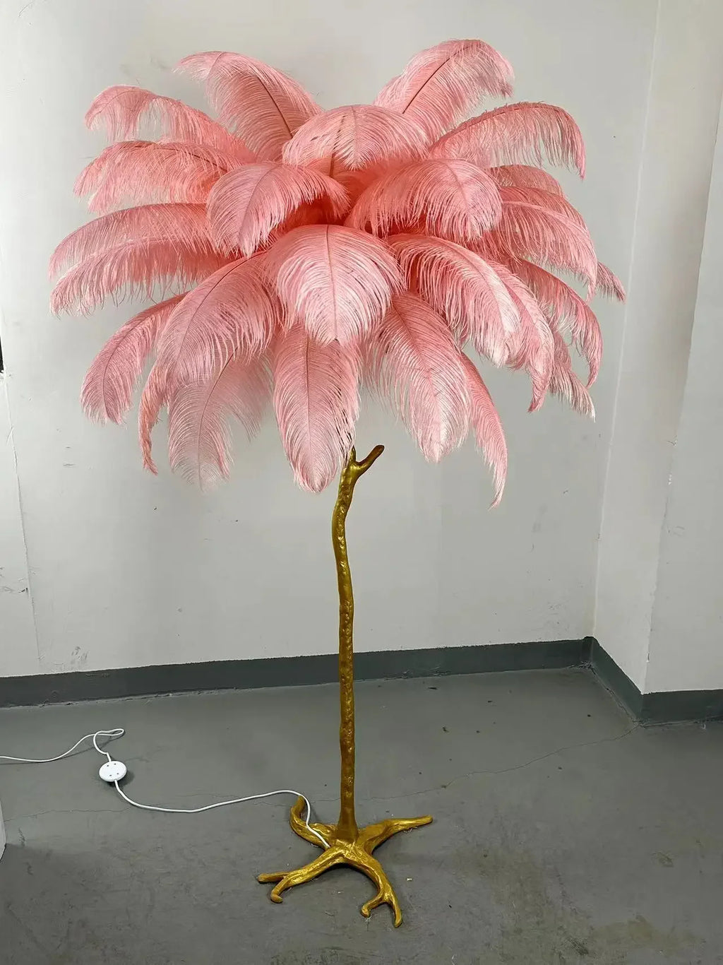 Modern LED Ostrich Feather Floor Lamp for Living Room Bedroom