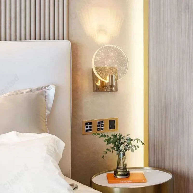 Modern Crystal LED Wall Lamp Indoor Lighting Living Room Bedroom Study