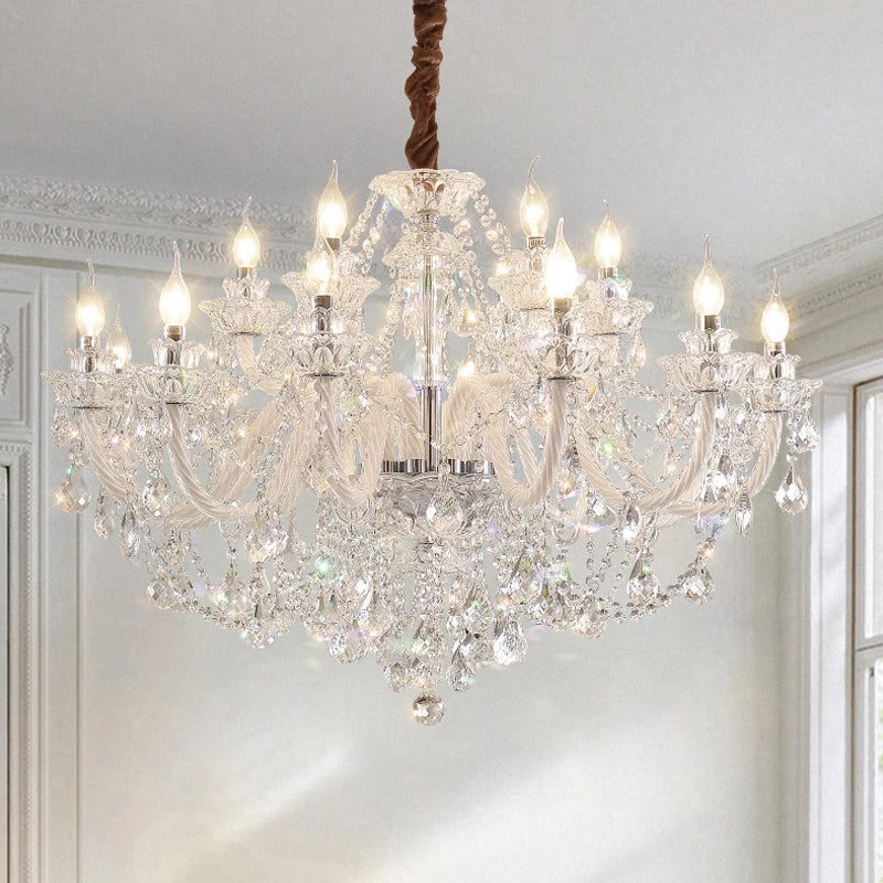 Luxury Crystal LED Ceiling Pendant Light for Living Room Villa