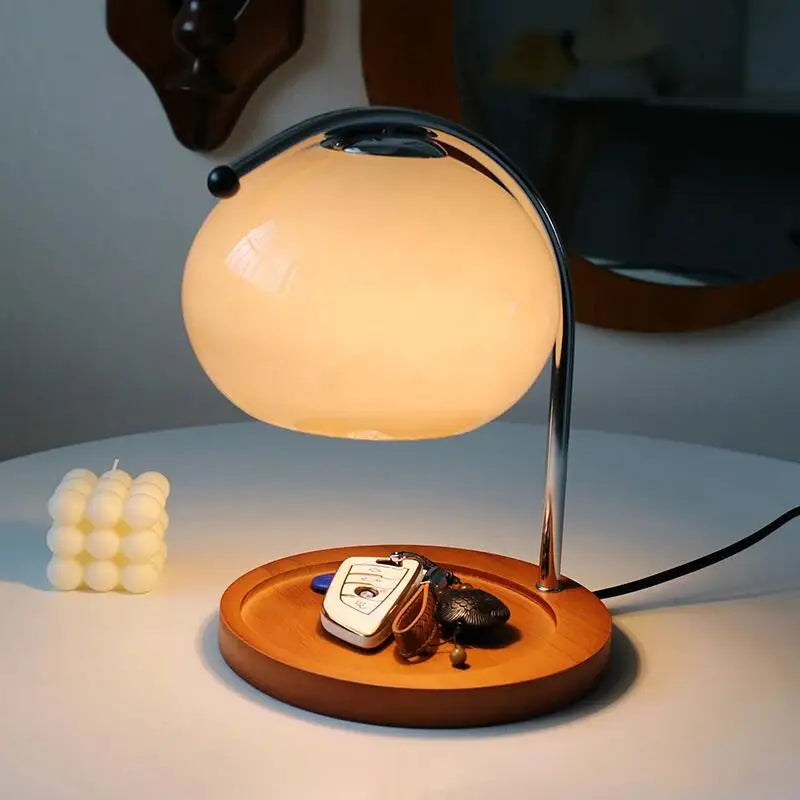 Retro Glass Table Lamp Aromatherapy Candle Warmer Bedroom Bedside Atmosphere Light