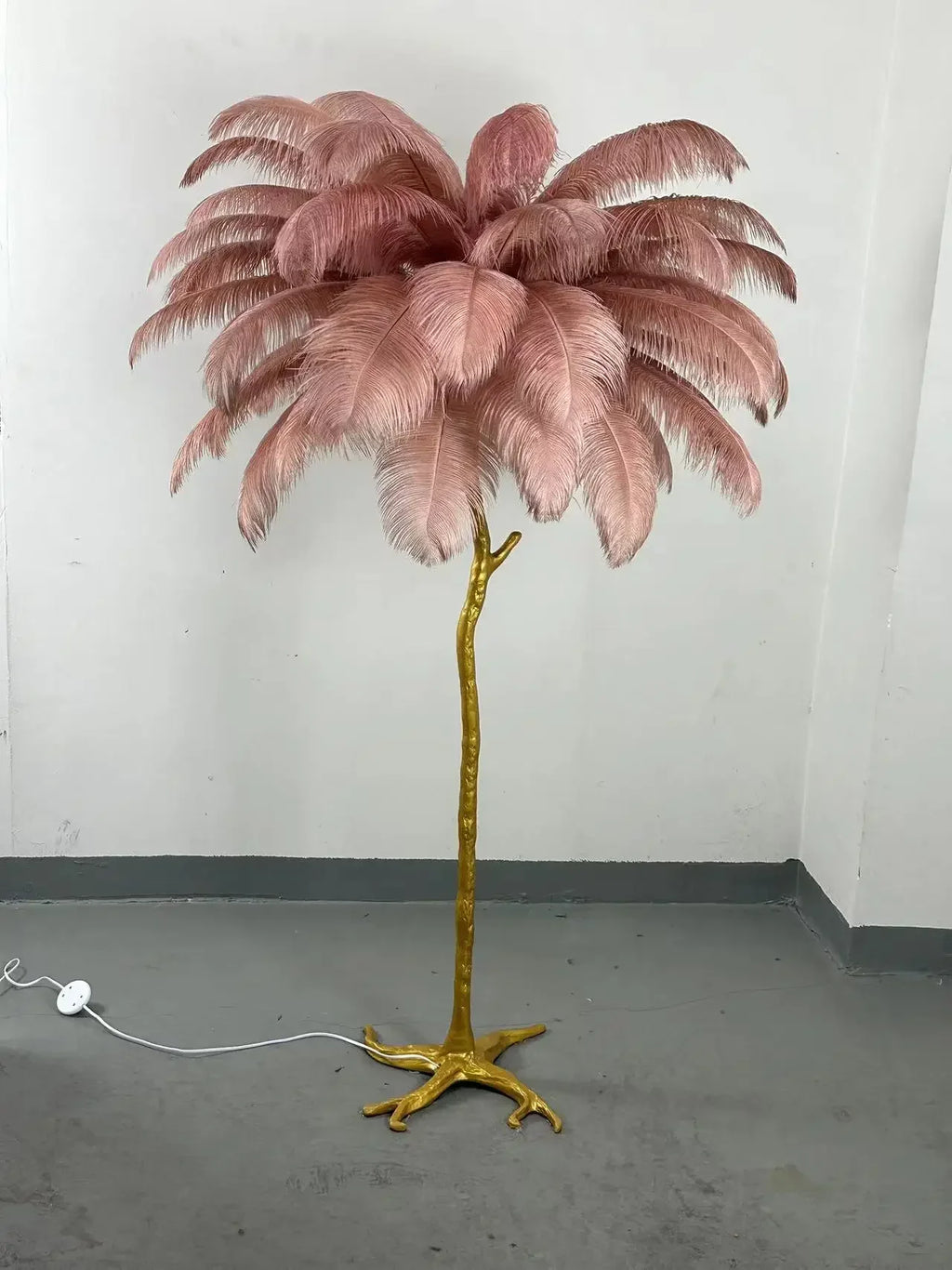 Modern LED Ostrich Feather Floor Lamp for Living Room Bedroom