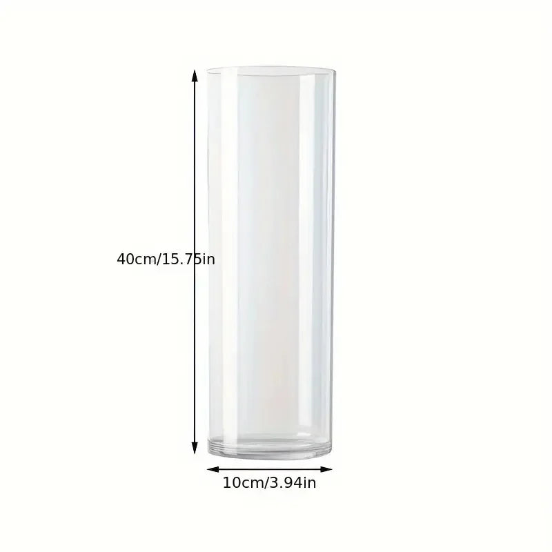 40cm Modern Clear Tall Acrylic Cylinder Floor Vase