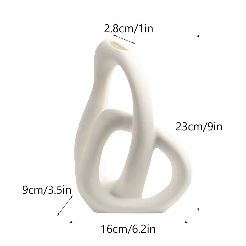 Modern Abstract Nordic Ceramic Flower Vase for Tabletop Decor