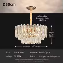 Modern LED Ceiling Hanging Lamp Living Room Designer Luxury Circular Dining Table Pendant Lighting Crystal High Chandelier