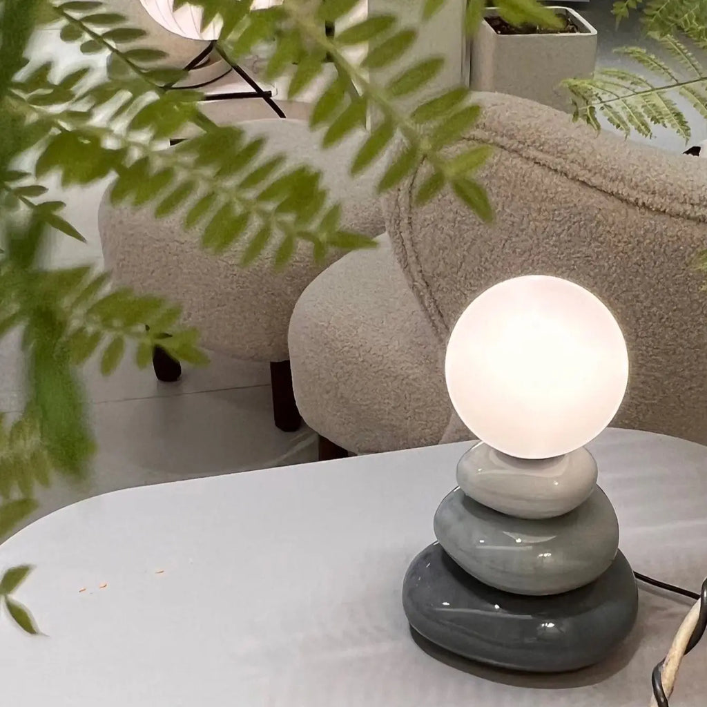 Modern Glossy Resin Table Lamp Dimmable for Living Room Bedroom Hotel Villa
