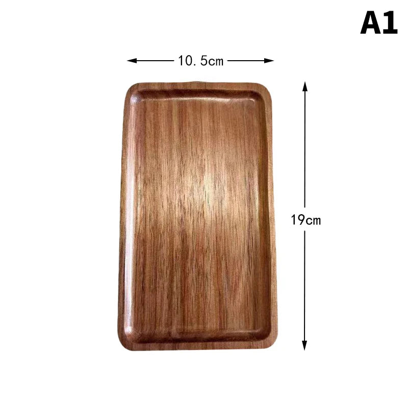 Japanese Style Solid Wood Food Plate Serving Tray Home Decor