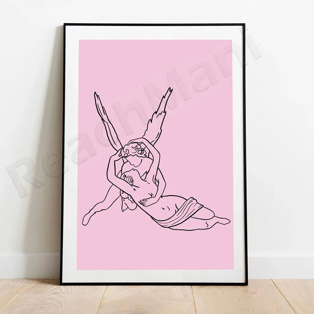 Retro Greek Goddess Canvas Painting Poster for Home Decor