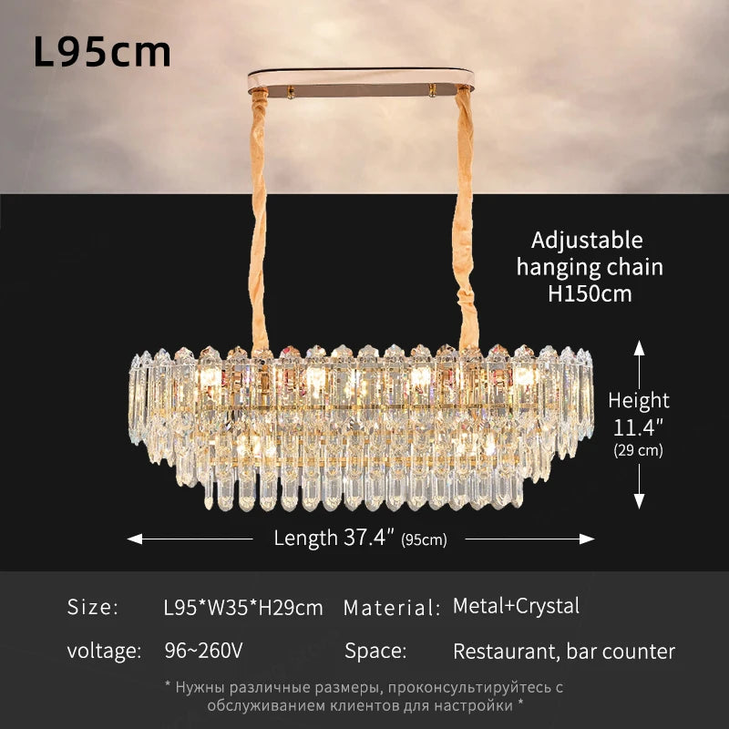 Modern LED Ceiling Hanging Lamp Living Room Designer Luxury Circular Dining Table Pendant Lighting Crystal High Chandelier