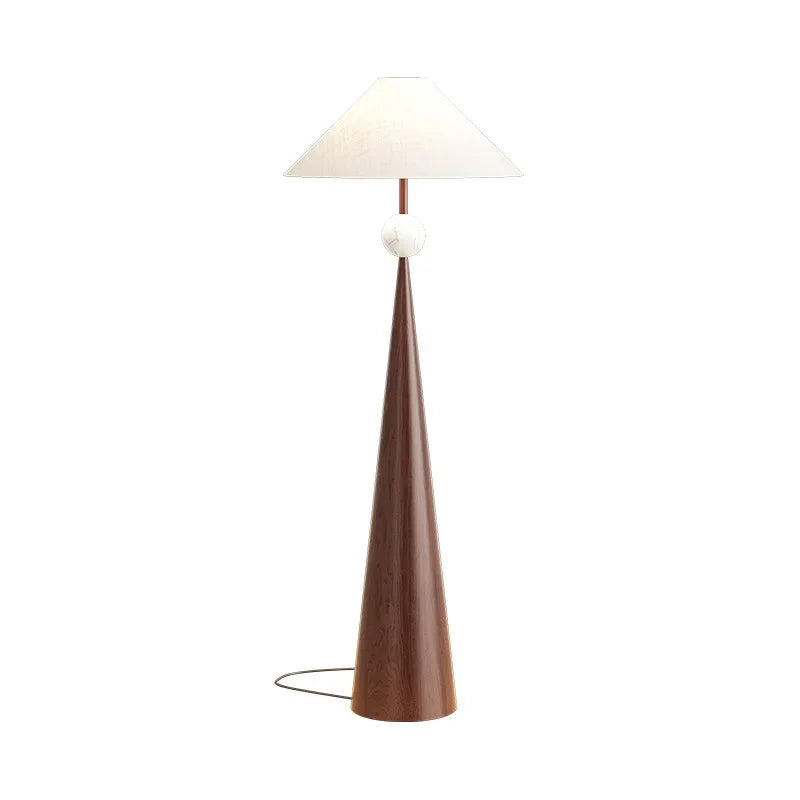 Zen Wabi Sabi Floor Lamp with Fabric Shade for Living Room Bedroom