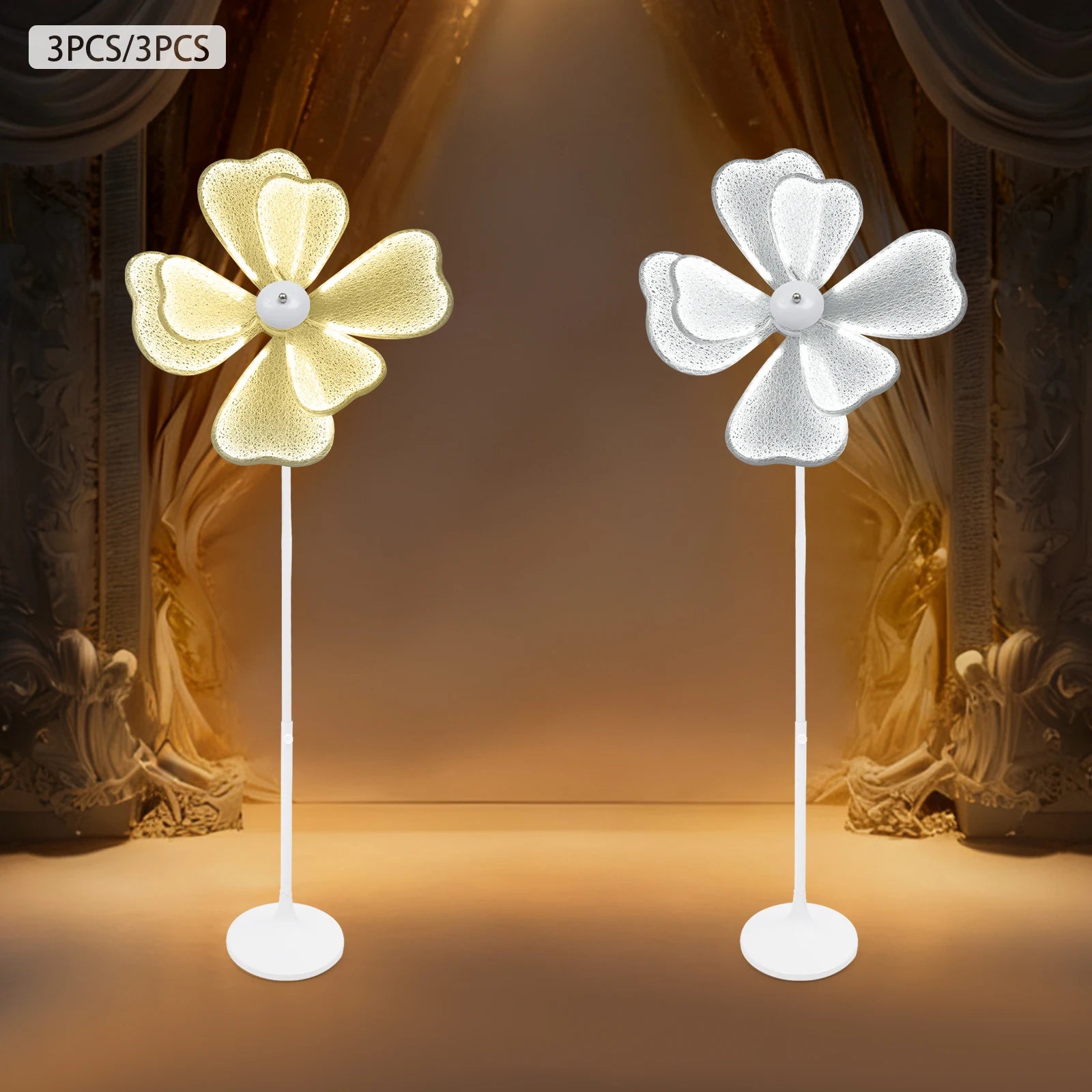 Modern Flower Floor Lamp 50W LED 3-Pack Adjustable Height for Wedding Living Room