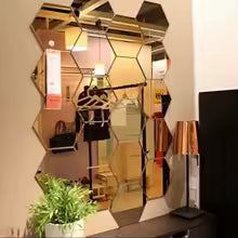 Modern 3D Hexagon Honeycomb Acrylic Mirror Wall Stickers for Home Decor