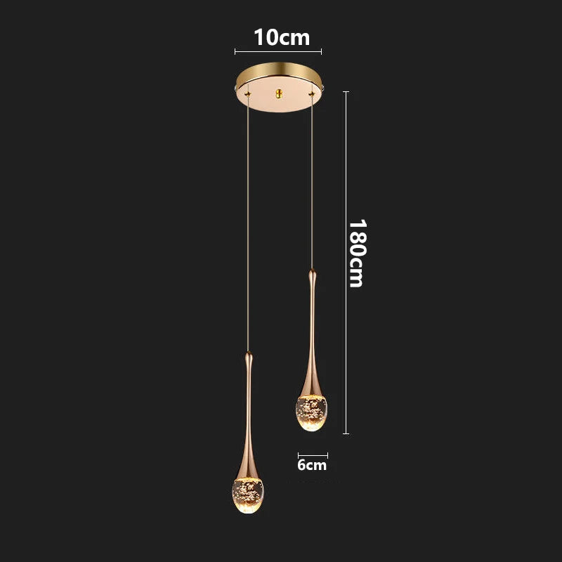 Modern LED Crystal Adjustable Pendant Light for Living Room Bedroom
