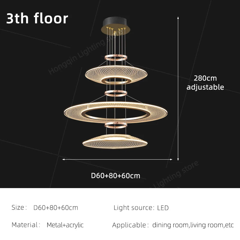 Modern Acrylic Pendant Light for Living Room Dining Table Chandelier LED Hanging Lamp Home Decor Easy Installation