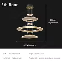 Modern Acrylic Pendant Light for Living Room Dining Table Chandelier LED Hanging Lamp Home Decor Easy Installation