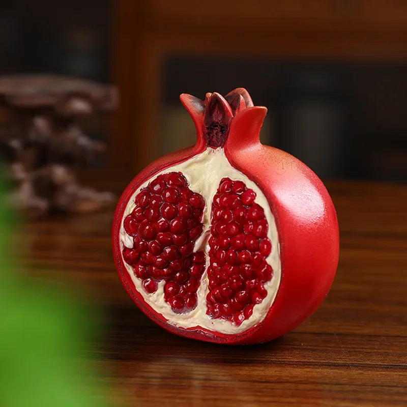 Creative Lucky Charm Resin Pomegranate Statue Tabletop Ornament for Home Decor