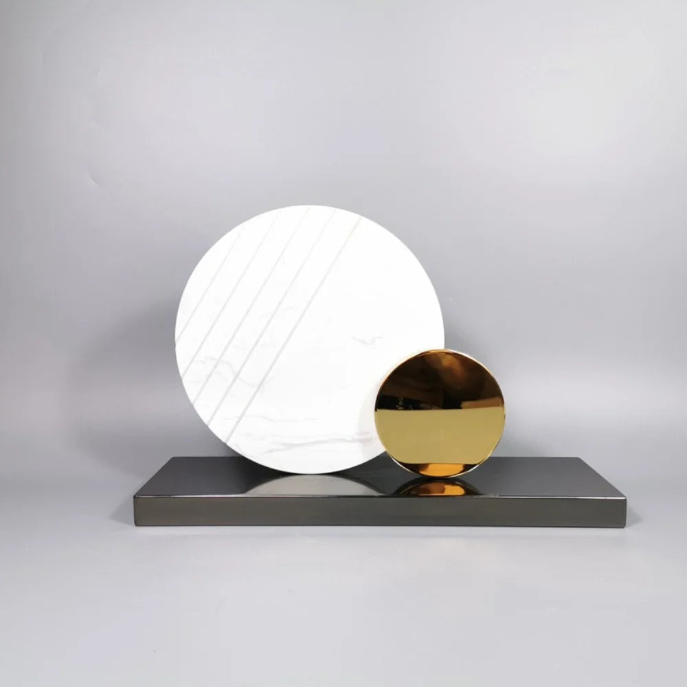 Modern Luxury Ring Metal Sculpture Tabletop Ornament for Home Decor