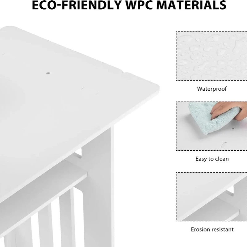 Modern Small Bedside Table with Storage Shelf and Drawer White