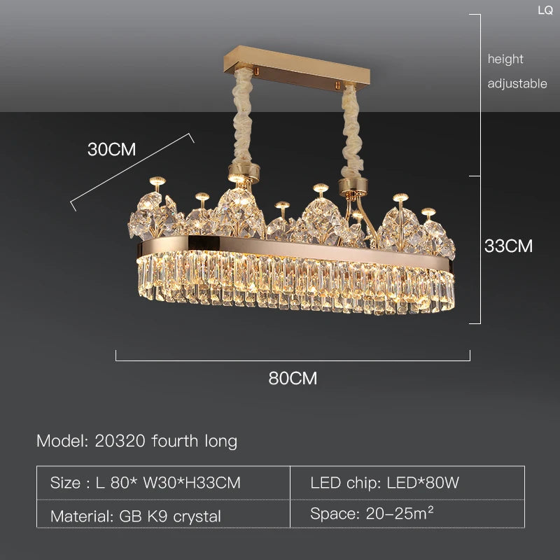 Postmodern Double-Layer Crystal LED Pendant Light for Living Room Villa