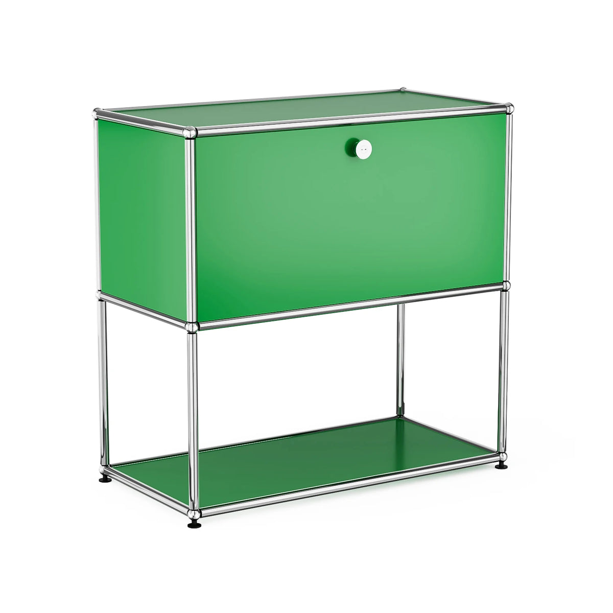 Modern 74 cm Modular Nightstand Chrome Metal Frame 2-Tier Side End Table