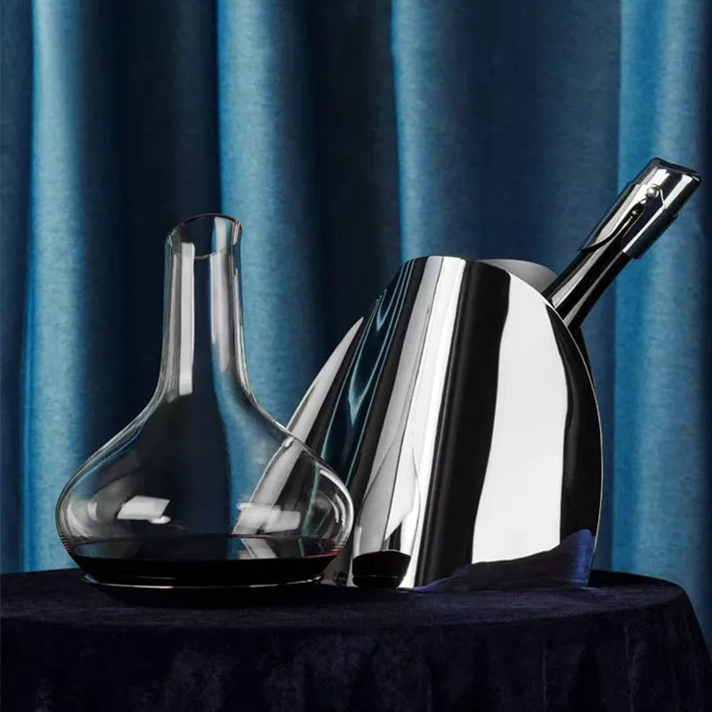 Modern Luxury Mirror Stainless Steel Ice Bucket Vase for Tabletop Decor