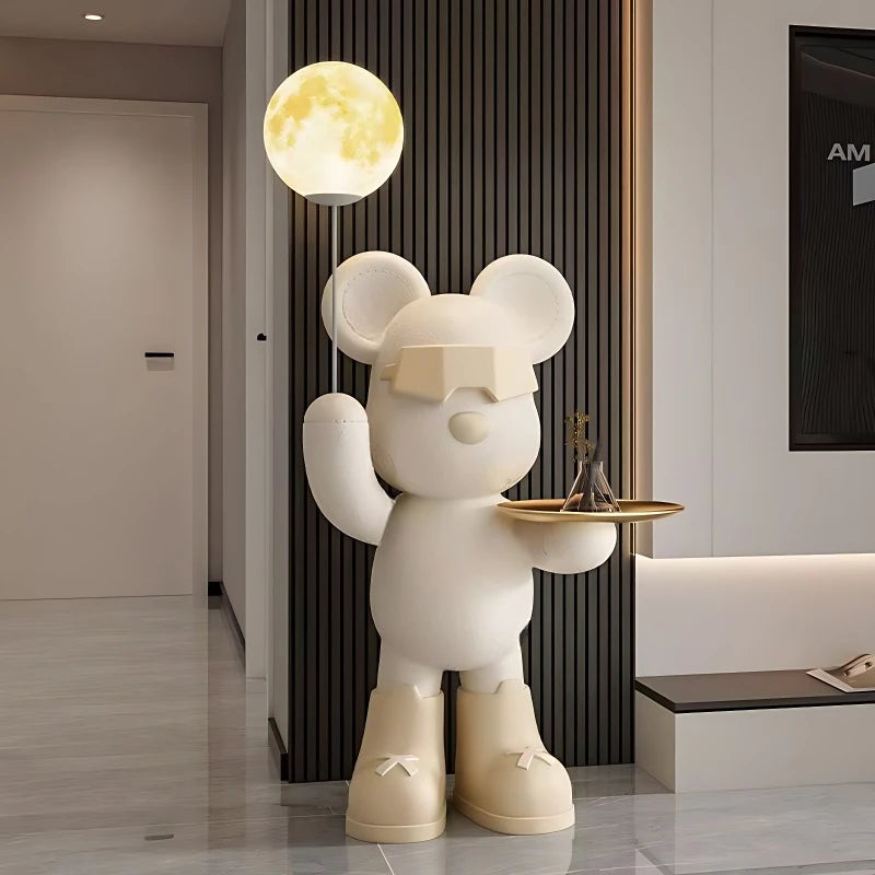 Nordic Resin Bear Floor Statue Figurine for Living Room Decor