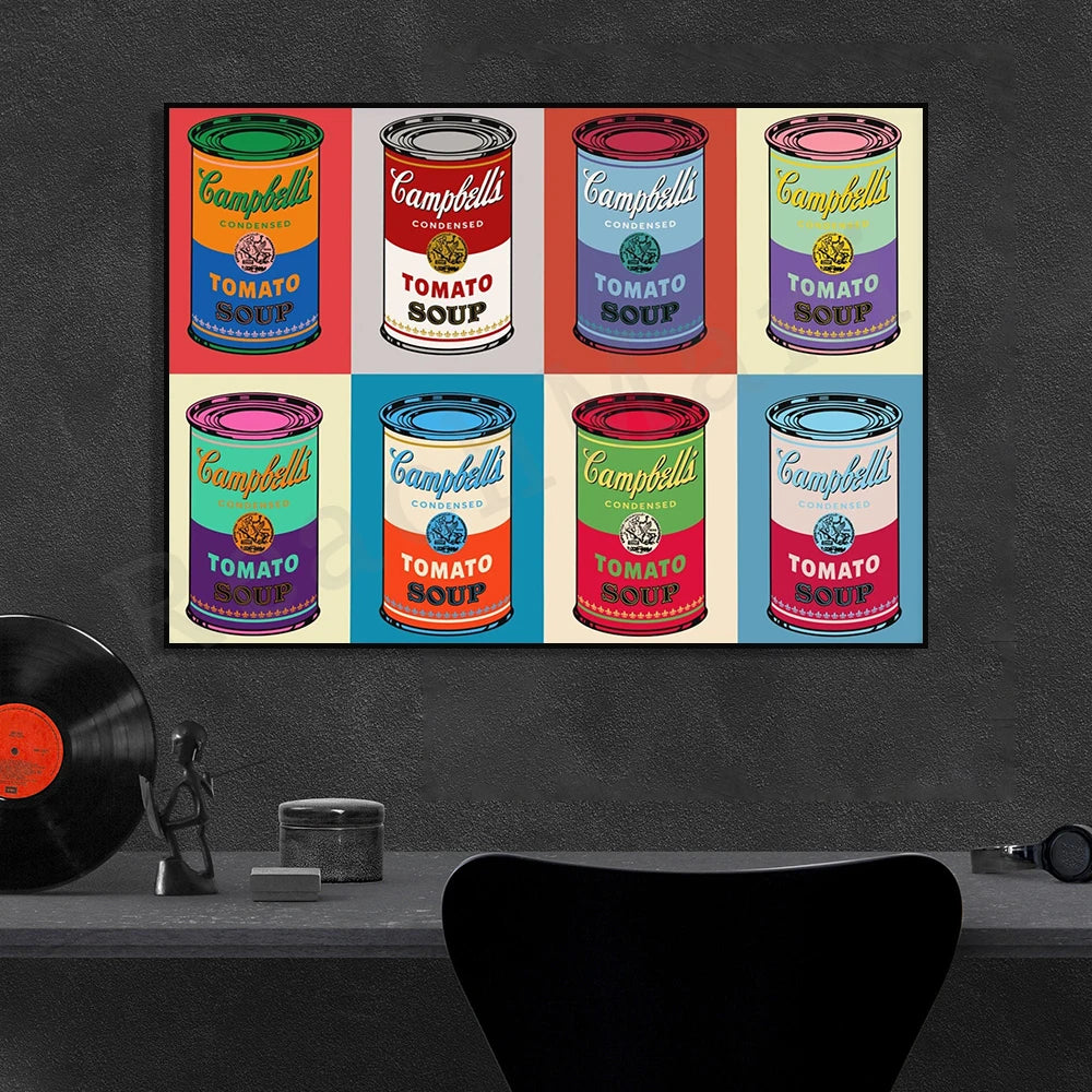 Vintage Tomato Soup Pop Art Canvas Painting Poster for Home Decor