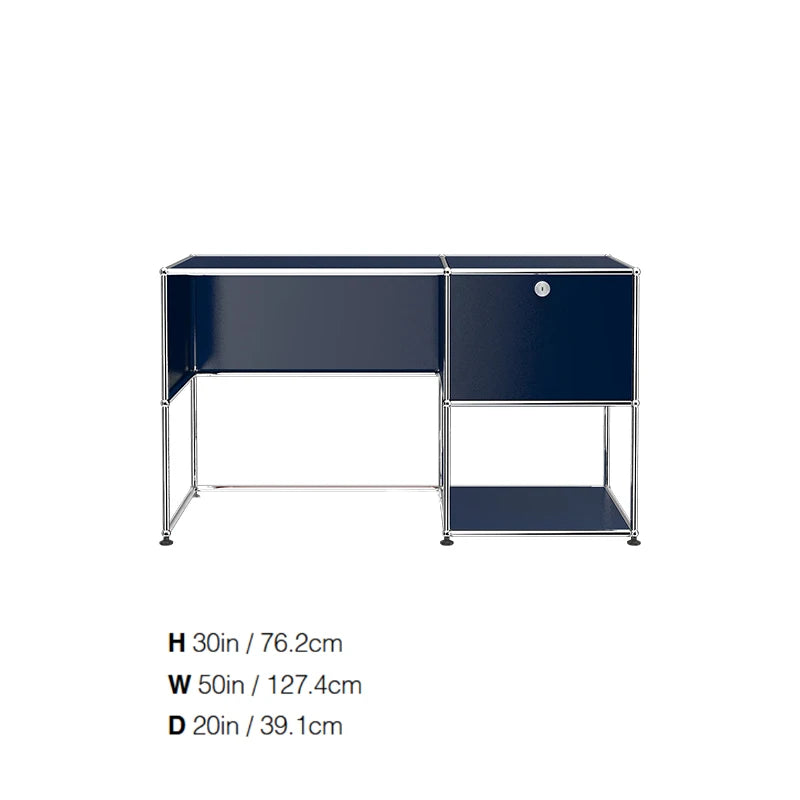 Modern Modular Metal Standing Desk with Storage Cabinet Office Computer Table