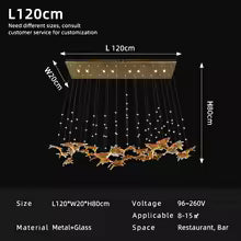 Modern Maple Leaf Glass LED Pendant Light Kitchen Island Dining Table Chandelier
