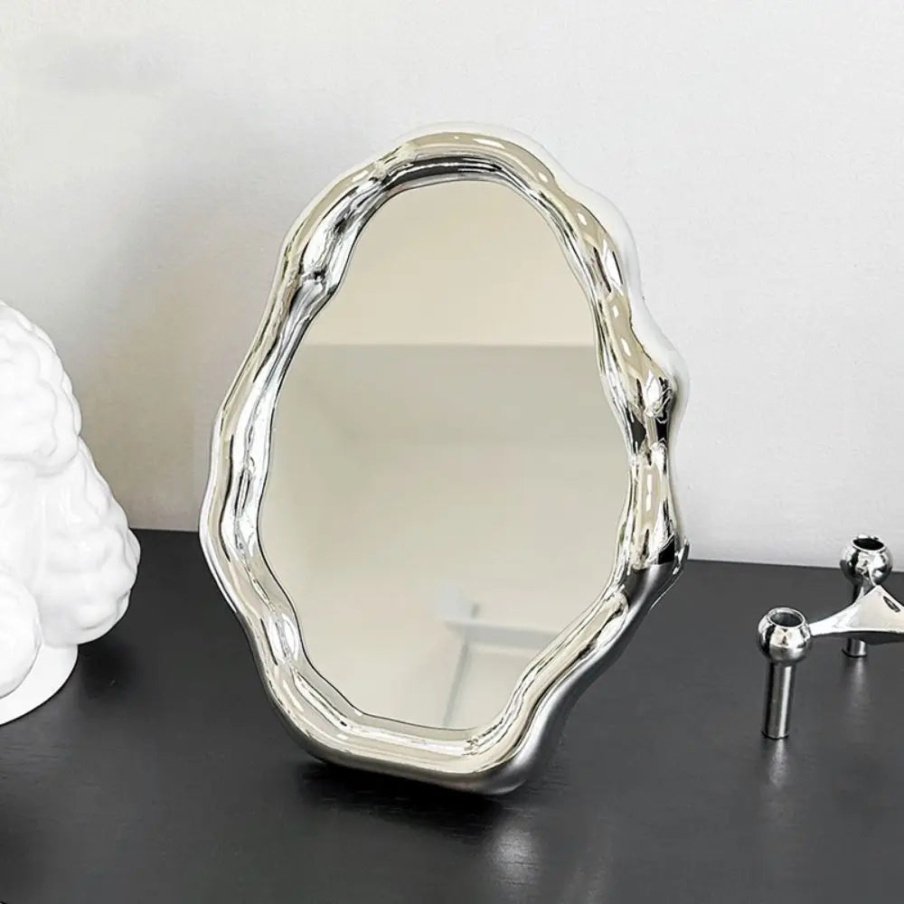 Modern Irregular Cloud Folding Desktop Vanity Mirror for Home Decor