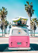 Nordic Summer Beach Surfing Canvas Painting Poster for Home Decor