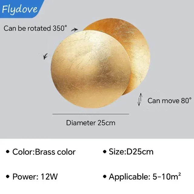 Modern 25 cm Rotatable Solar Eclipse Wall Lamp for Bedroom Living Room Light
