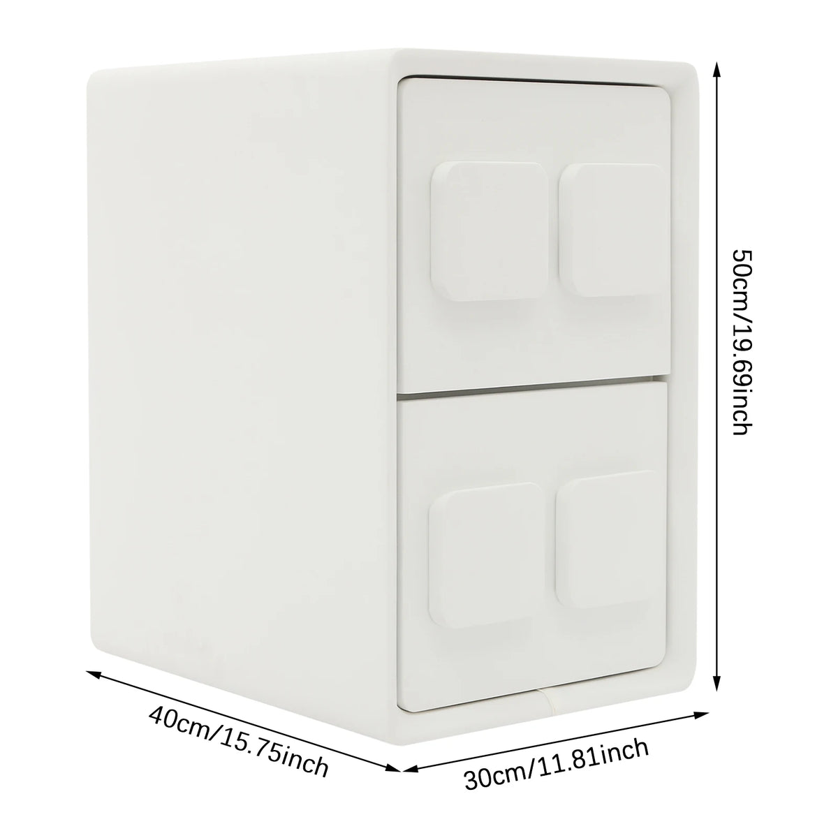 Modern 2-Drawer Nightstand Minimalist Bedside End Table White