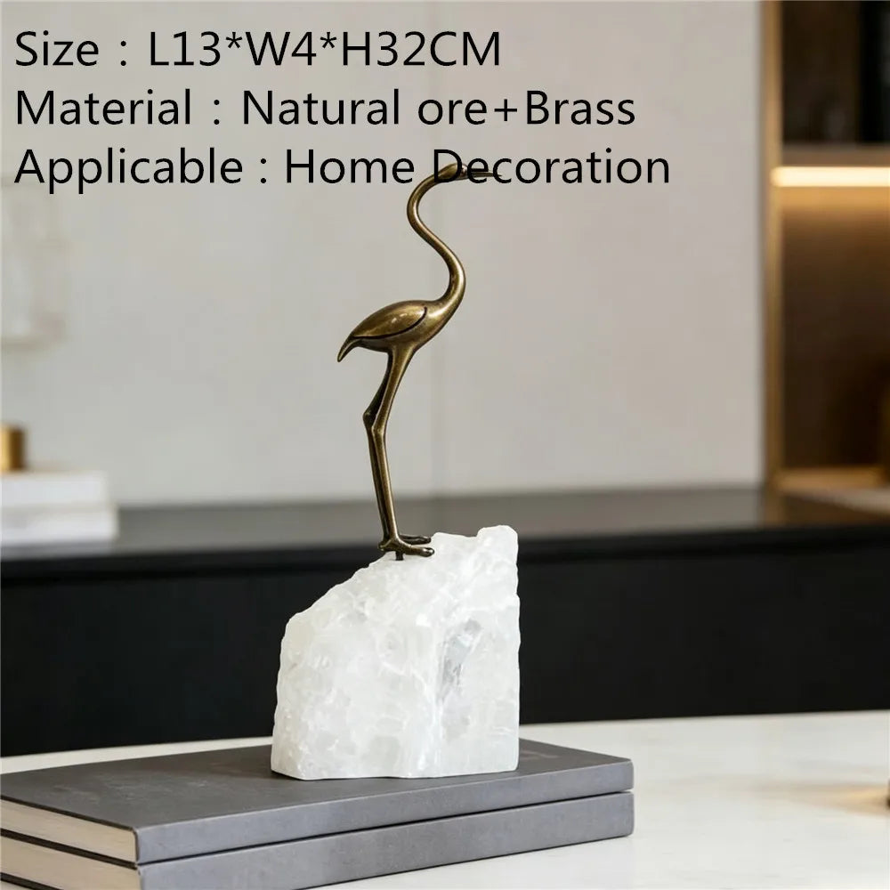 Modern Crystal Swan Sculpture Tabletop Figurine for Home Decor