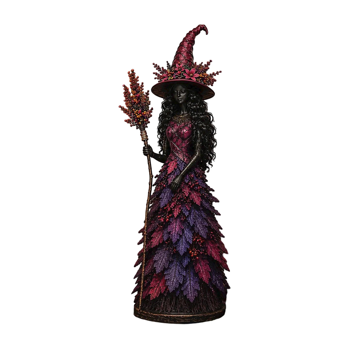 Vintage 15 cm Witch Sculpture Tabletop Figurine for Halloween Decor