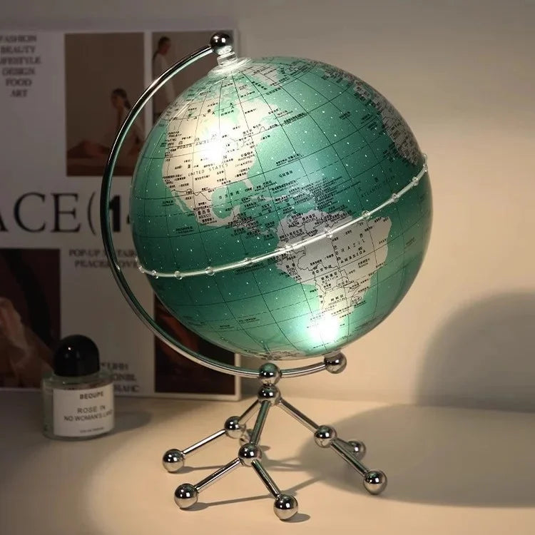 Modern Luxury Metal Globe Sailboat Statue Figurine for Tabletop Decor