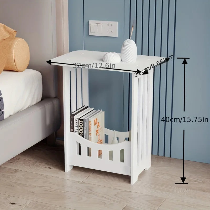 Modern Nordic Rectangle Storage Coffee Table Nightstand for Living Room Bedroom