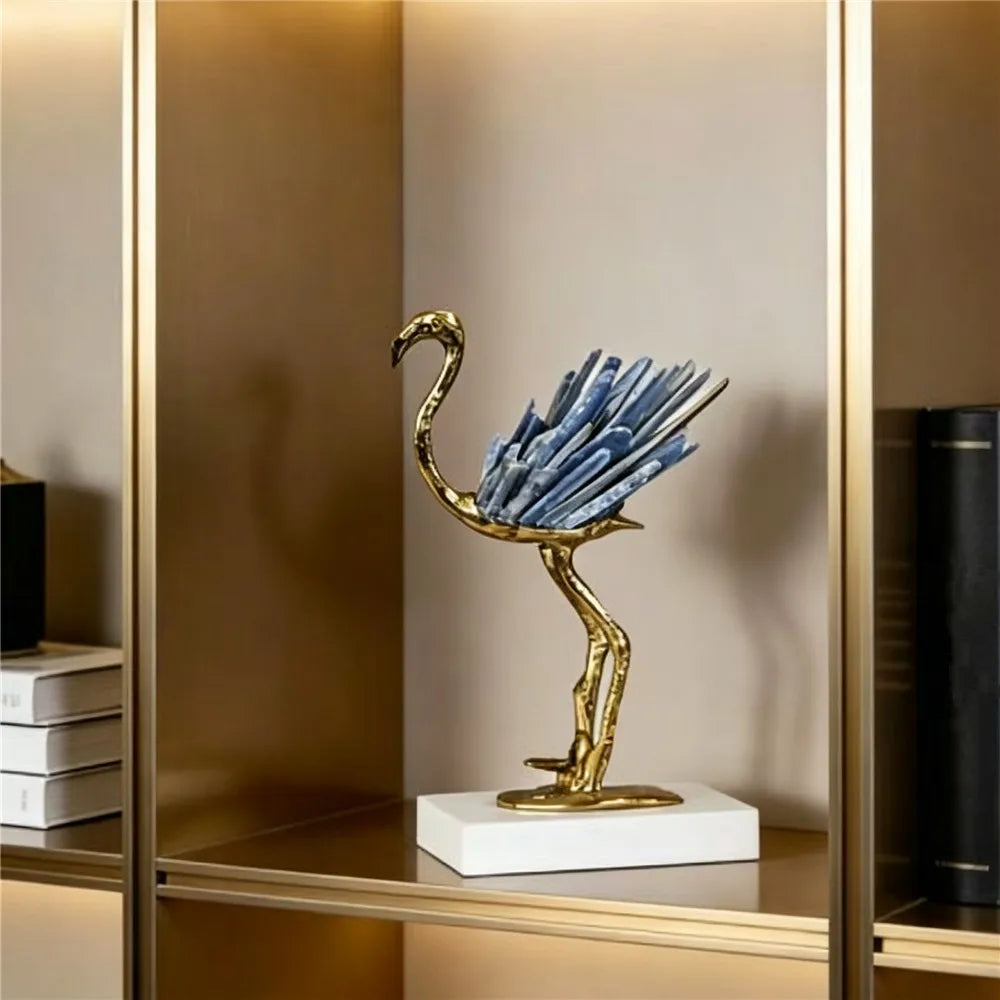 Modern Crystal Swan Sculpture Tabletop Figurine for Home Decor