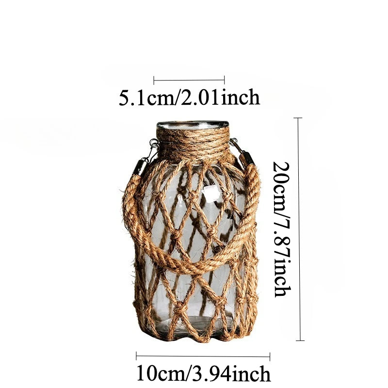 Modern Transparent Glass Flower Vase Tabletop Ornament for Home Decor