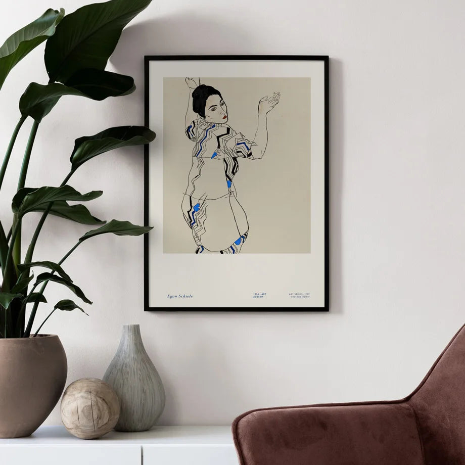 Nordic Abstract Geometric Line Canvas Wall Art Print for Living Room