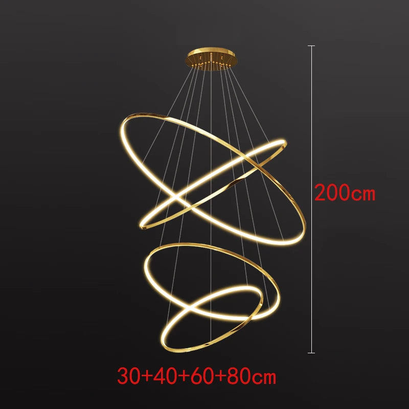 Nordic Metal Multi-Light LED Pendant Chandelier for Living Room Dining Room