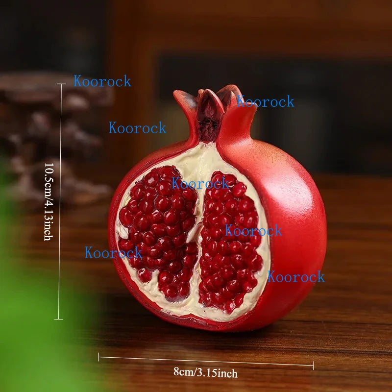 Creative Lucky Charm Resin Pomegranate Statue Tabletop Ornament for Home Decor